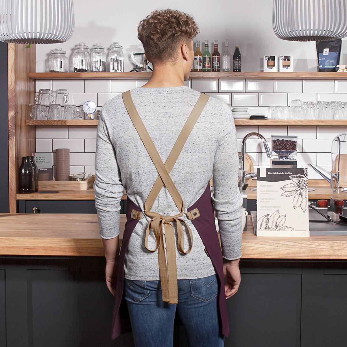 Bib Apron With Crossed Ribbons