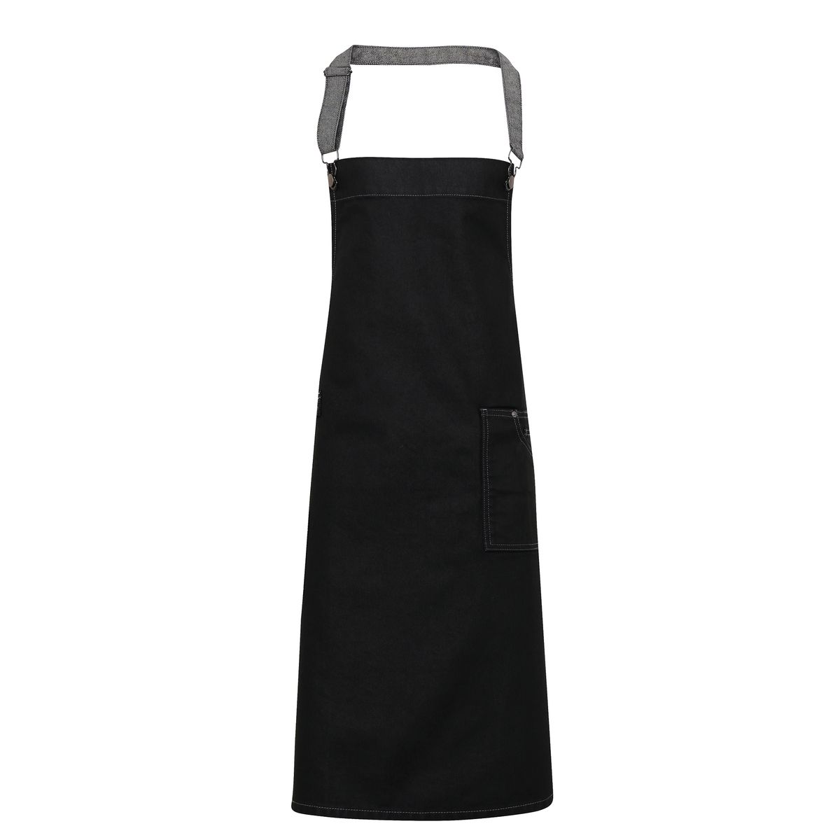 District Waxed Look Denim Bib Apron