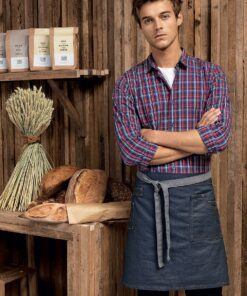Division Waxed Look Denim Waist Apron