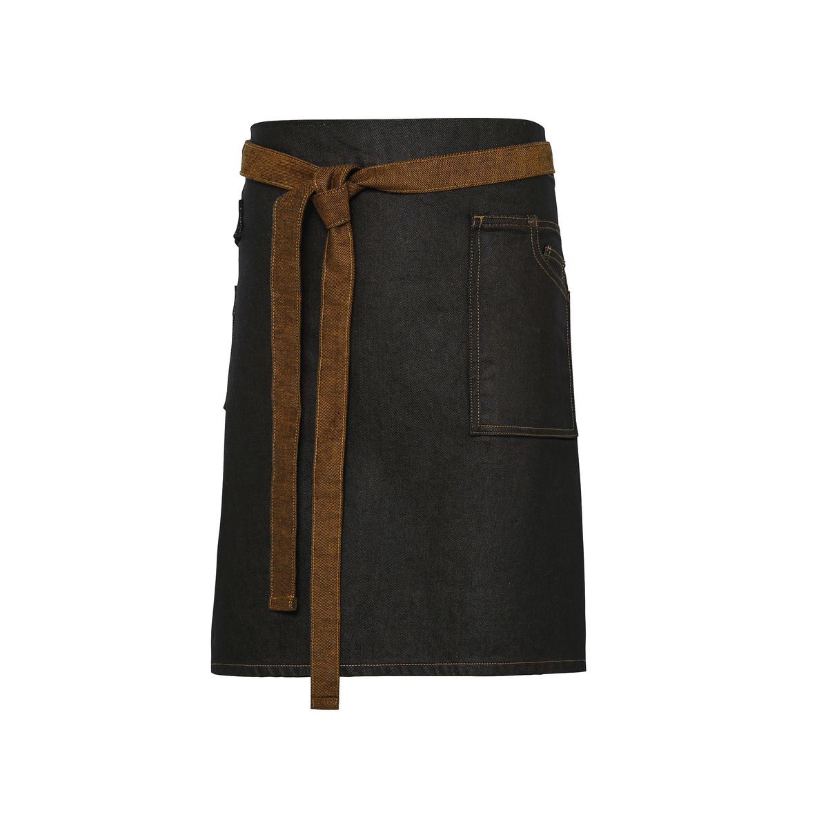 Division Waxed Look Denim Waist Apron
