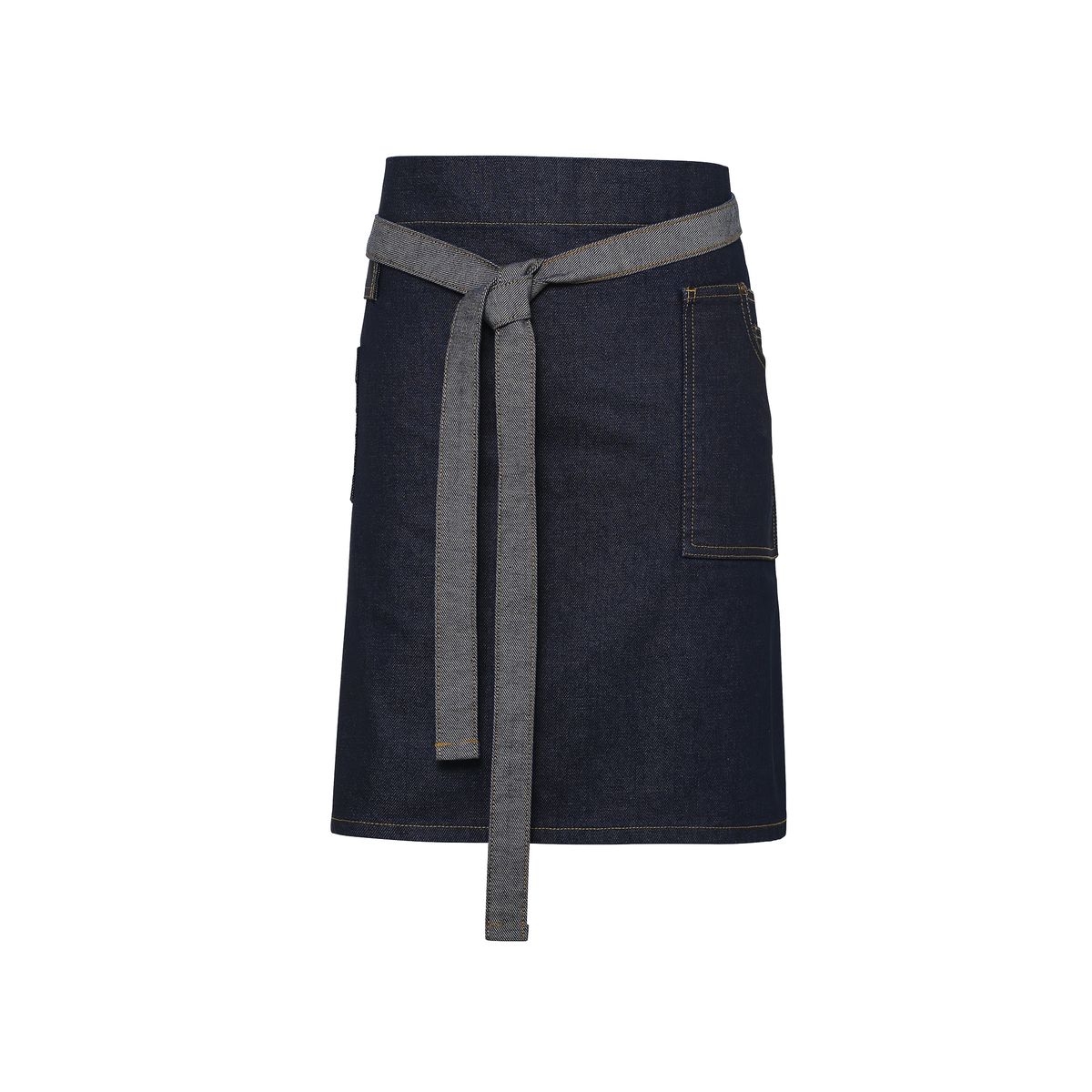 Division Waxed Look Denim Waist Apron