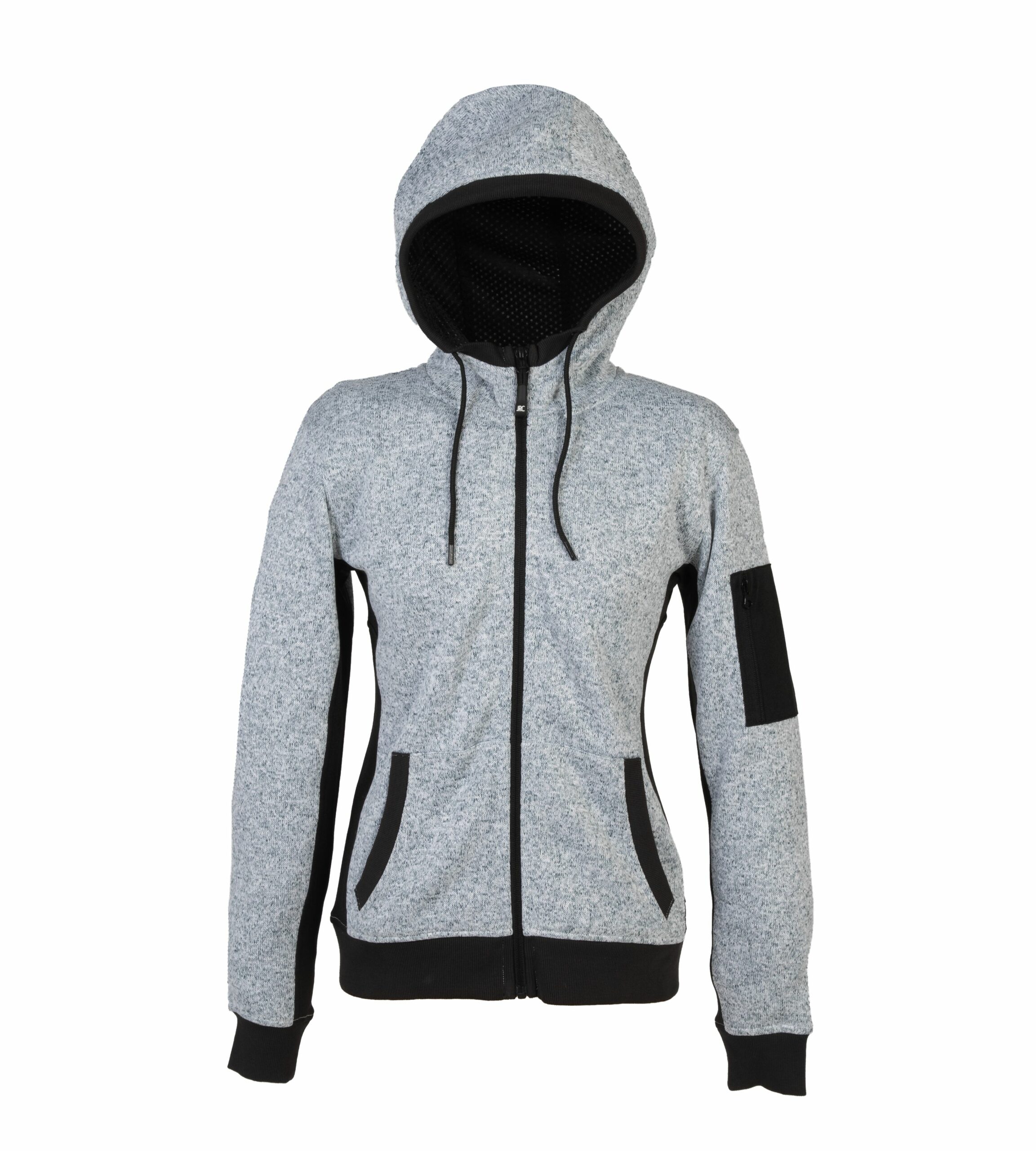 Felpa in Maglia (knitted fleece) con Cappuccio Inserti in Tessuto Elasticizzato Woman