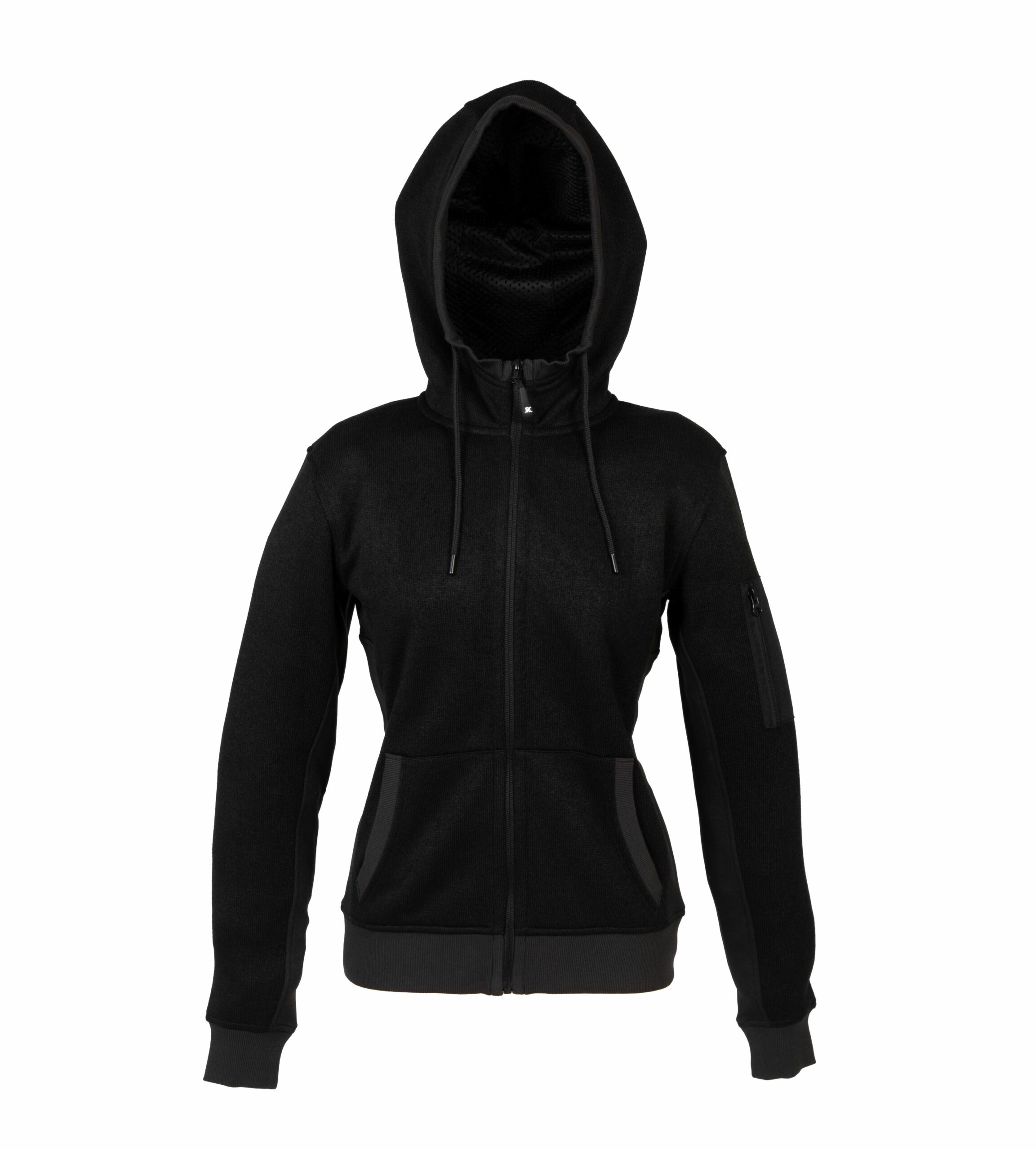 Felpa in Maglia (knitted fleece) con Cappuccio Inserti in Tessuto Elasticizzato Woman