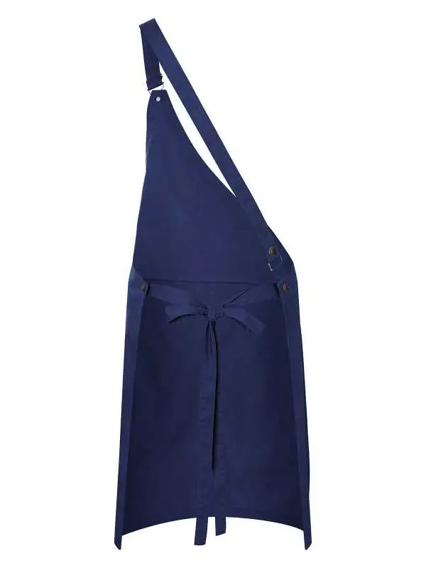 Asymmetrical Bib Apron with Pocket