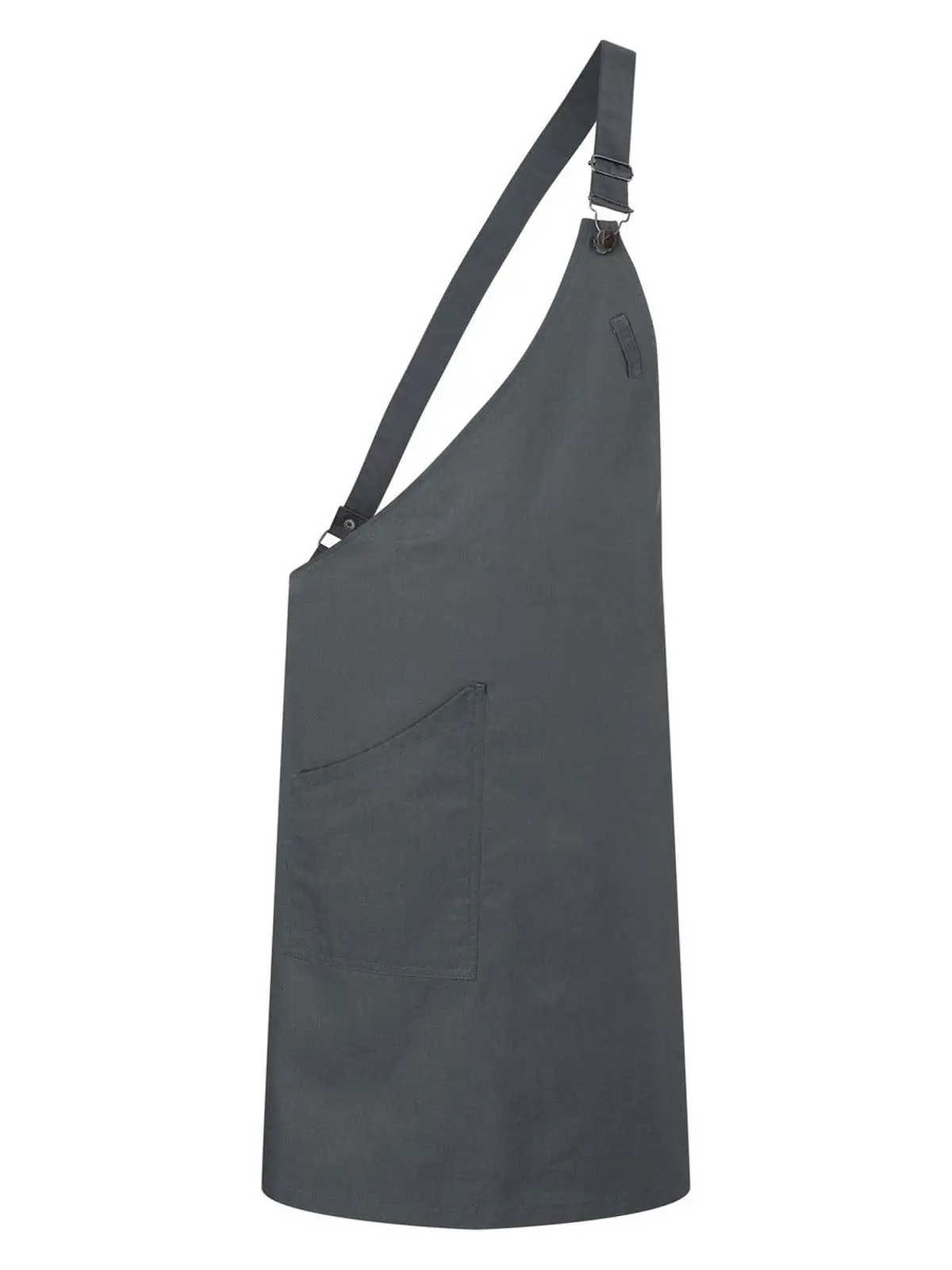 Asymmetrical Bib Apron with Pocket