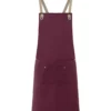 Bib Apron With Crossed Ribbons And Big Pocket