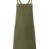 Bib Apron With Crossed Ribbons And Big Pocket