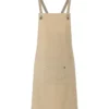 Bib Apron With Crossed Ribbons And Big Pocket
