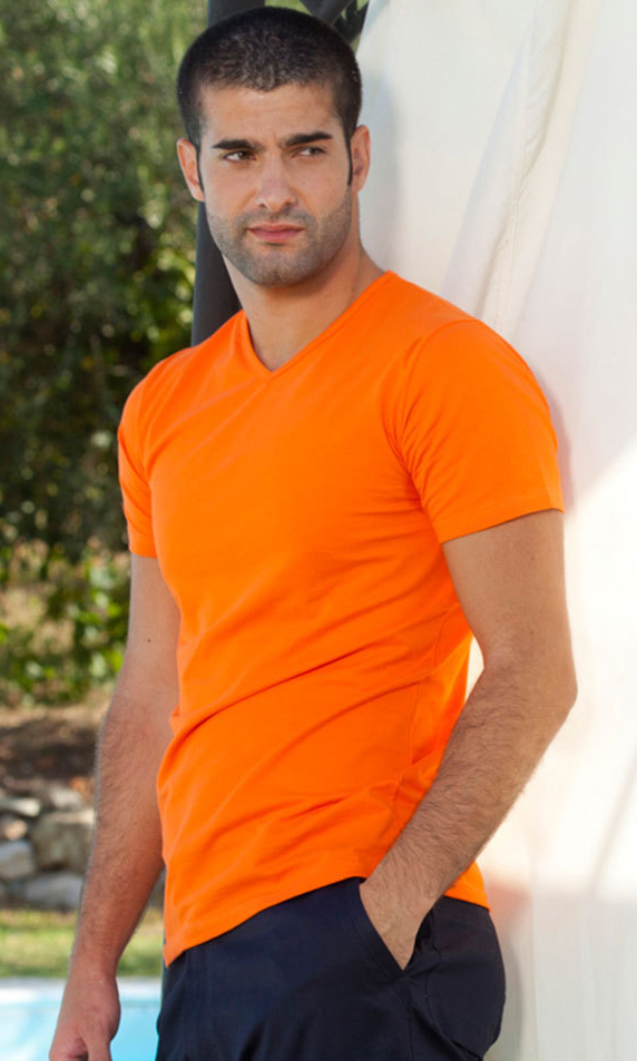 T-shirt Uomo Elasticizzata Collo a V
