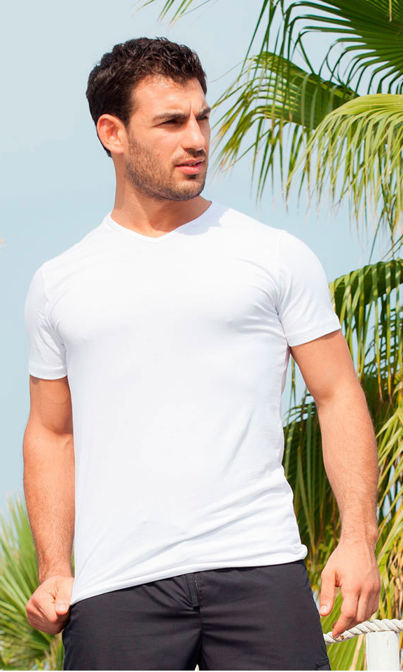 T-shirt Uomo Elasticizzata Collo a V