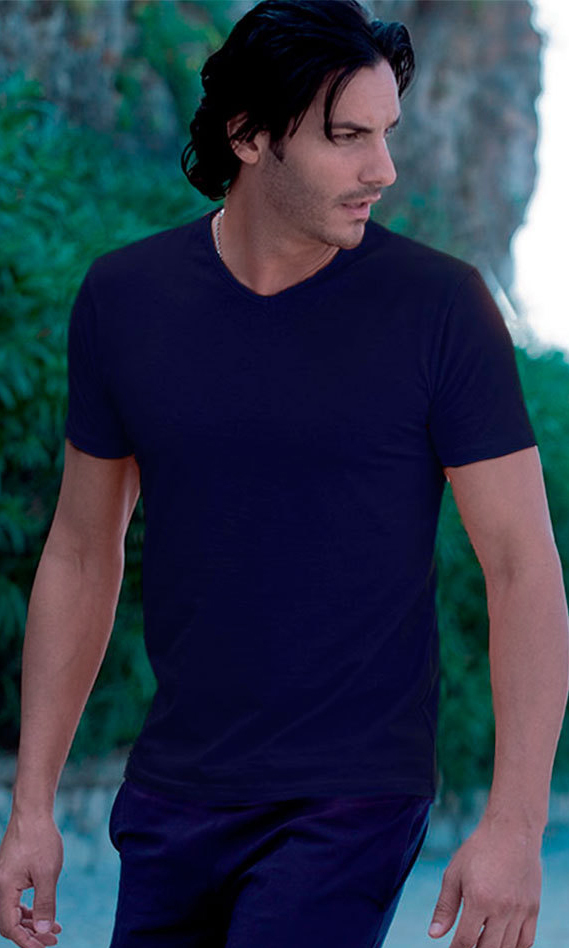 T-shirt Uomo Elasticizzata Collo a V