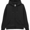 Felpa full zip con cappuccio in french terry