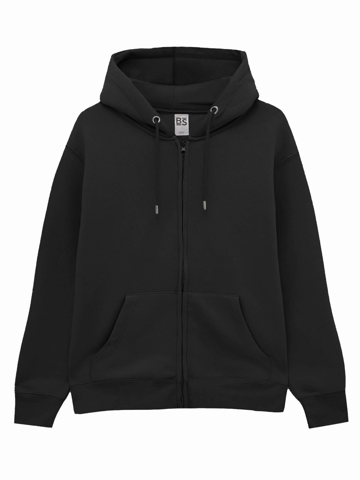 Felpa full zip con cappuccio in french terry