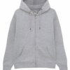 Felpa full zip con cappuccio in french terry