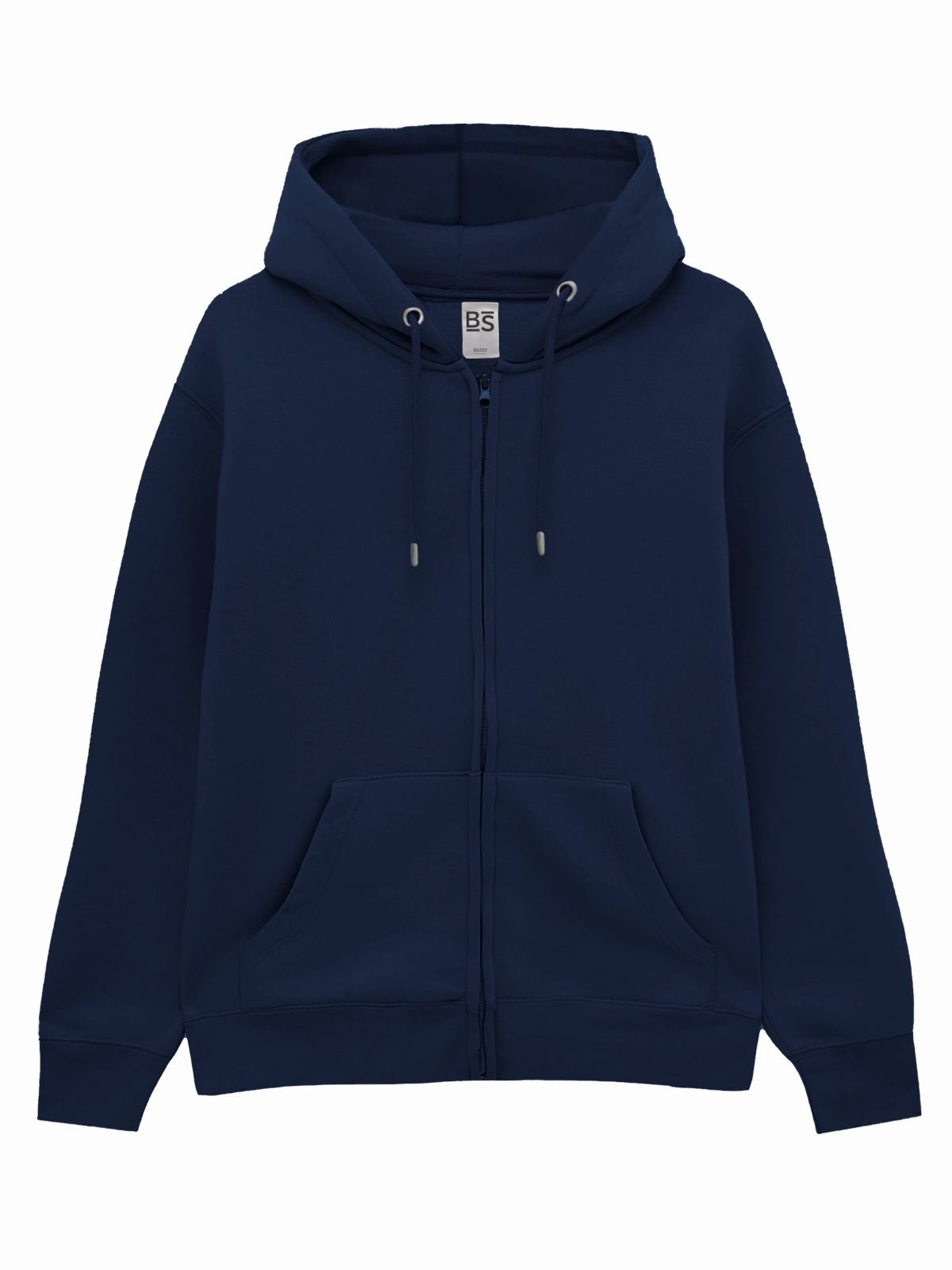 Felpa full zip con cappuccio in french terry