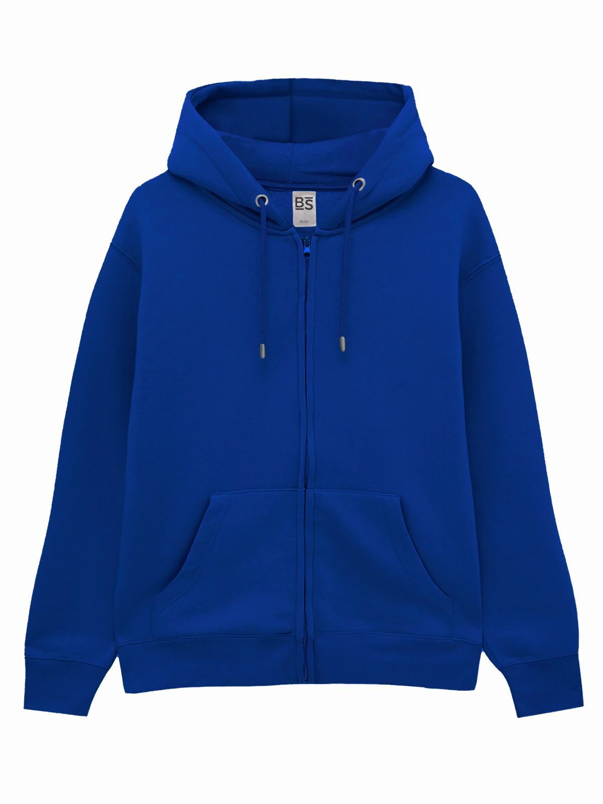 Felpa full zip con cappuccio in french terry
