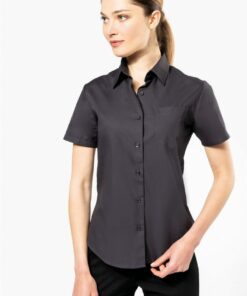 Camicia donna in popeline manica corta