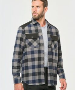 Camicia uomo a quadri con tasche