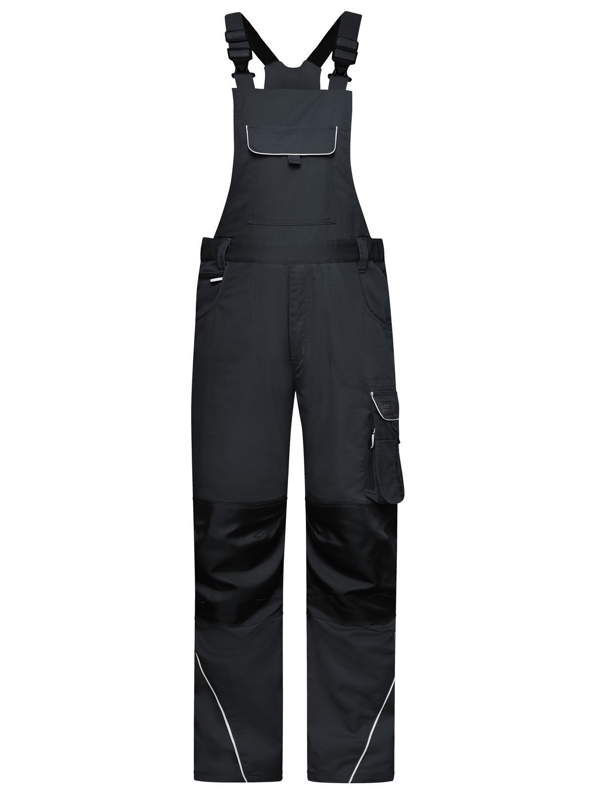 Workwear Pants With Bib Solid