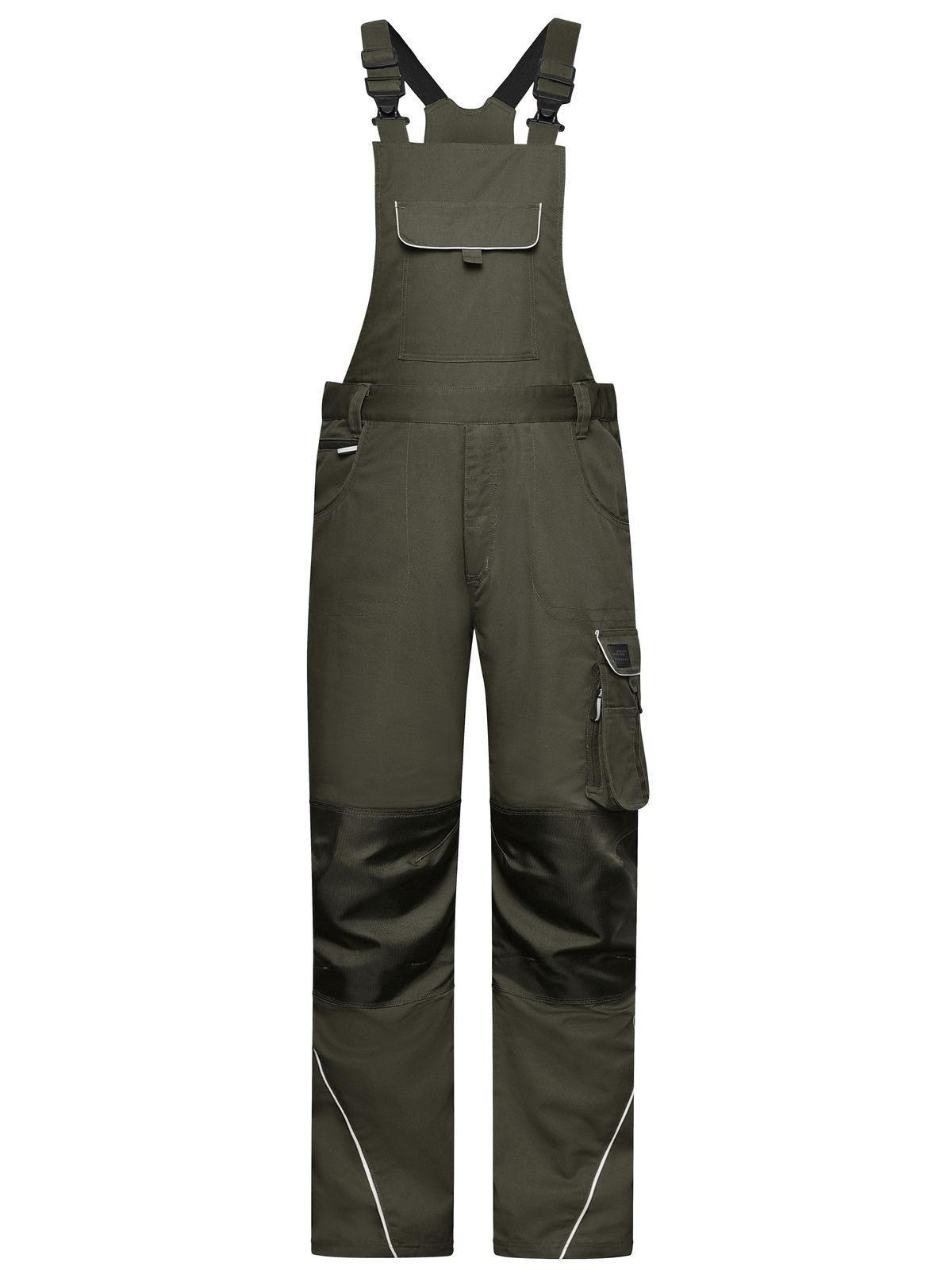 Workwear Pants With Bib Solid