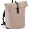 Matte PU Roll-Top Backpack